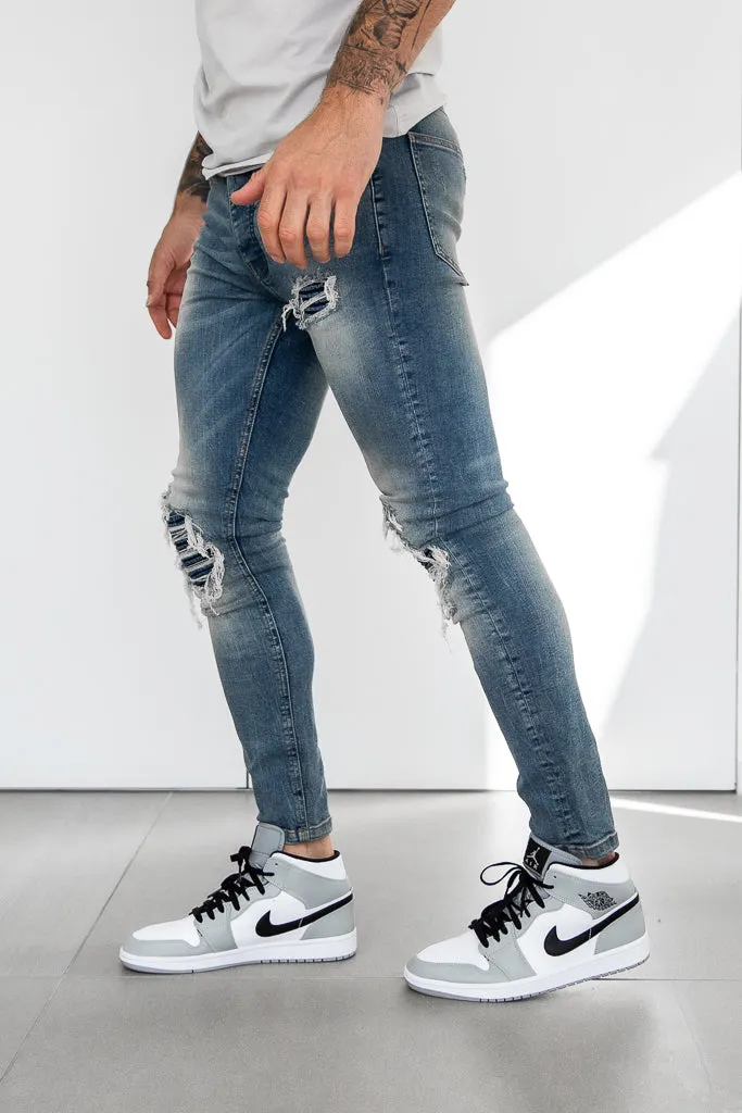 Valere Milano Mersis Biker Jeans Stone Wash