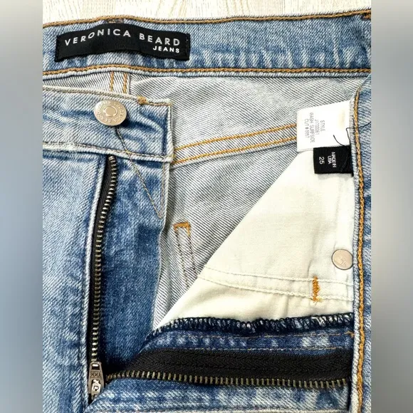 Veronica Beard Tie Up Sides Cropped Jeans