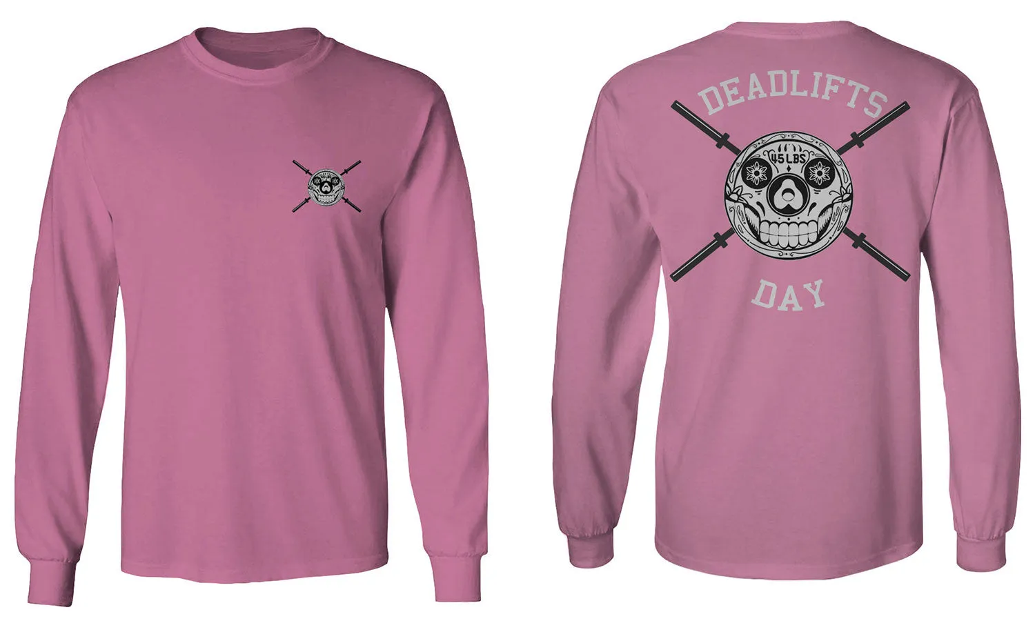 VICES AND VIRTUESS Funny Graphic Skull Deadlifts Day Fitness Gym Tough Workout mens Long sleeve t shirt