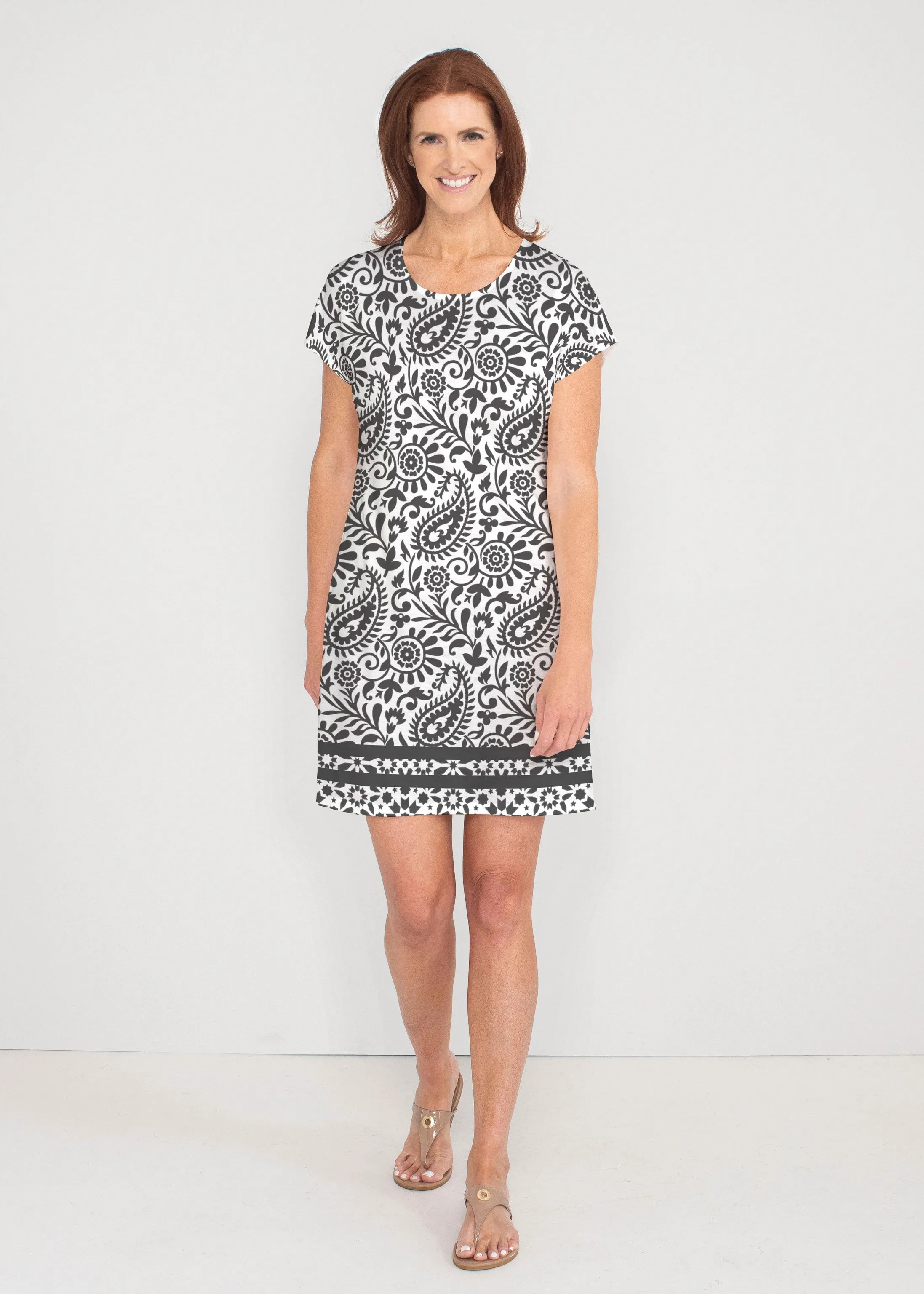 Victoria (14301) ~ French Terry Short Sleeve Crew Dress