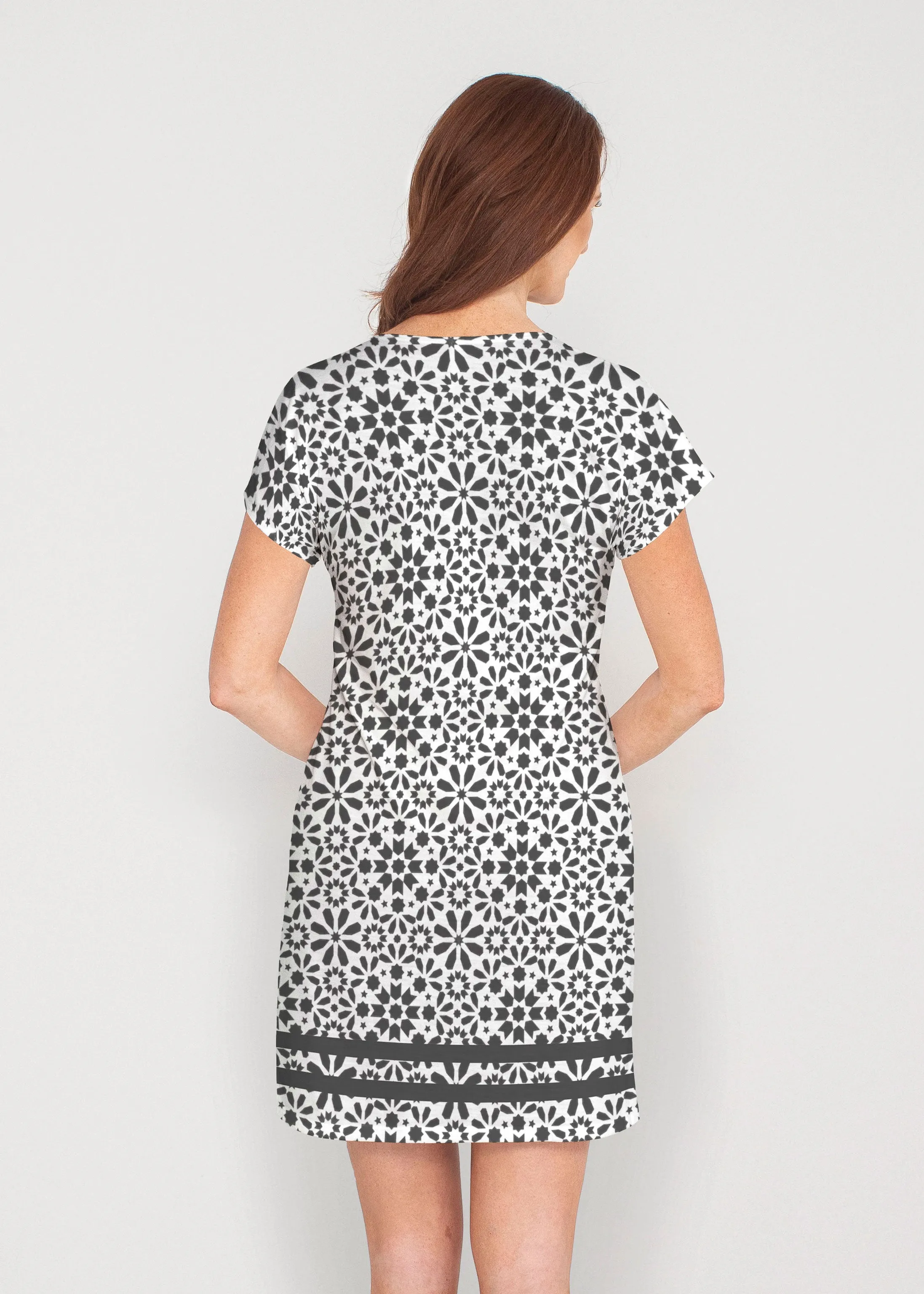 Victoria (14301) ~ French Terry Short Sleeve Crew Dress