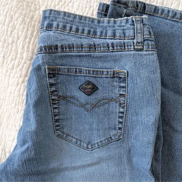 Vintage Y2K Angels Low Rise Jeans Embellished Beaded Flares Sequin JRS Size 11