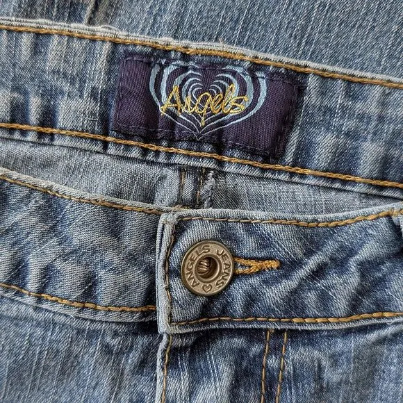Vintage Y2K Angels Low Rise Jeans Embellished Beaded Flares Sequin JRS Size 11