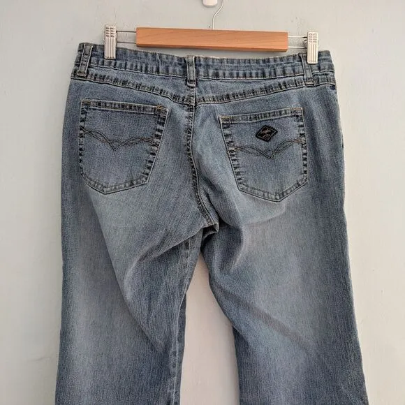Vintage Y2K Angels Low Rise Jeans Embellished Beaded Flares Sequin JRS Size 11