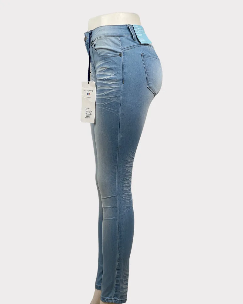VIP Jeans Light-Wash Blue Sculpting Stretch Mid-Rise Jeans (W30)
