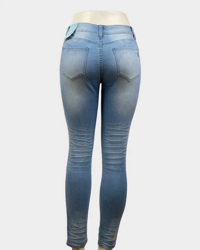 VIP Jeans Light-Wash Blue Sculpting Stretch Mid-Rise Jeans (W30)