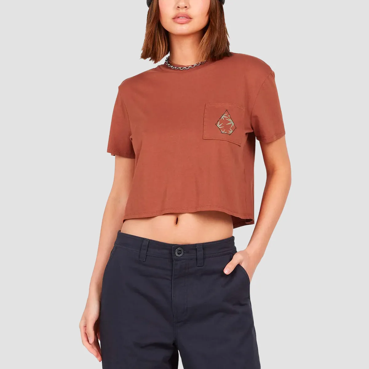Volcom Pocket Dial 2 T-Shirt Dark Clay - Womens
