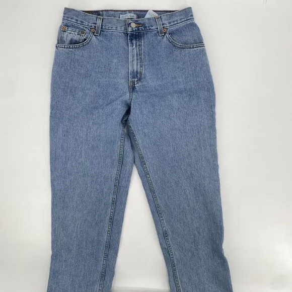 Vtg. Levis Women's 550 Jeans Relaxed Tapered Light Medium Wash Cotton Size 12L