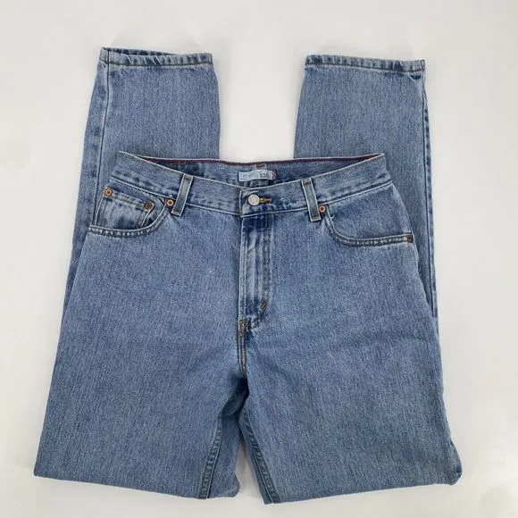 Vtg. Levis Women's 550 Jeans Relaxed Tapered Light Medium Wash Cotton Size 12L