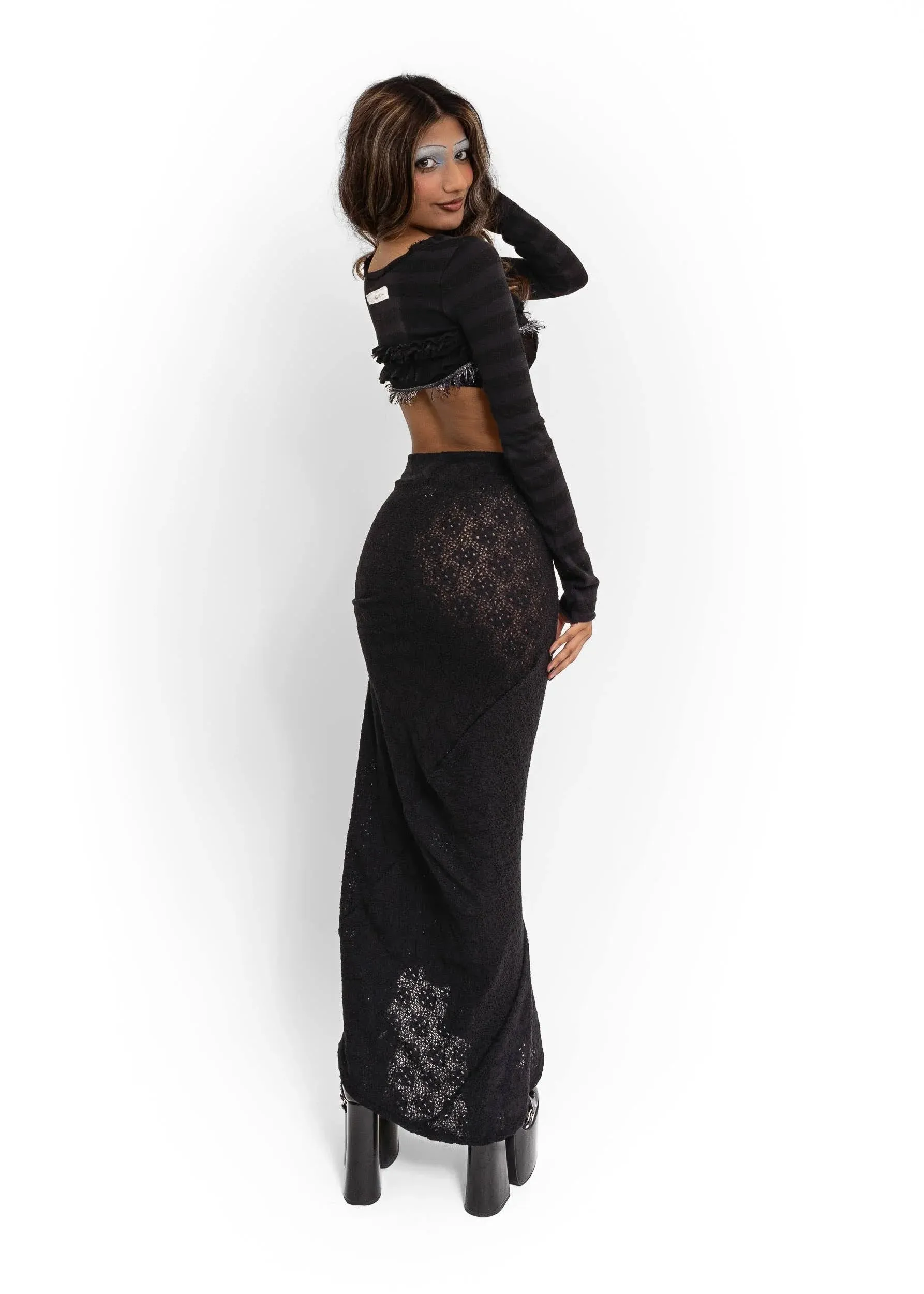 Wabi maxi skirt- black lace