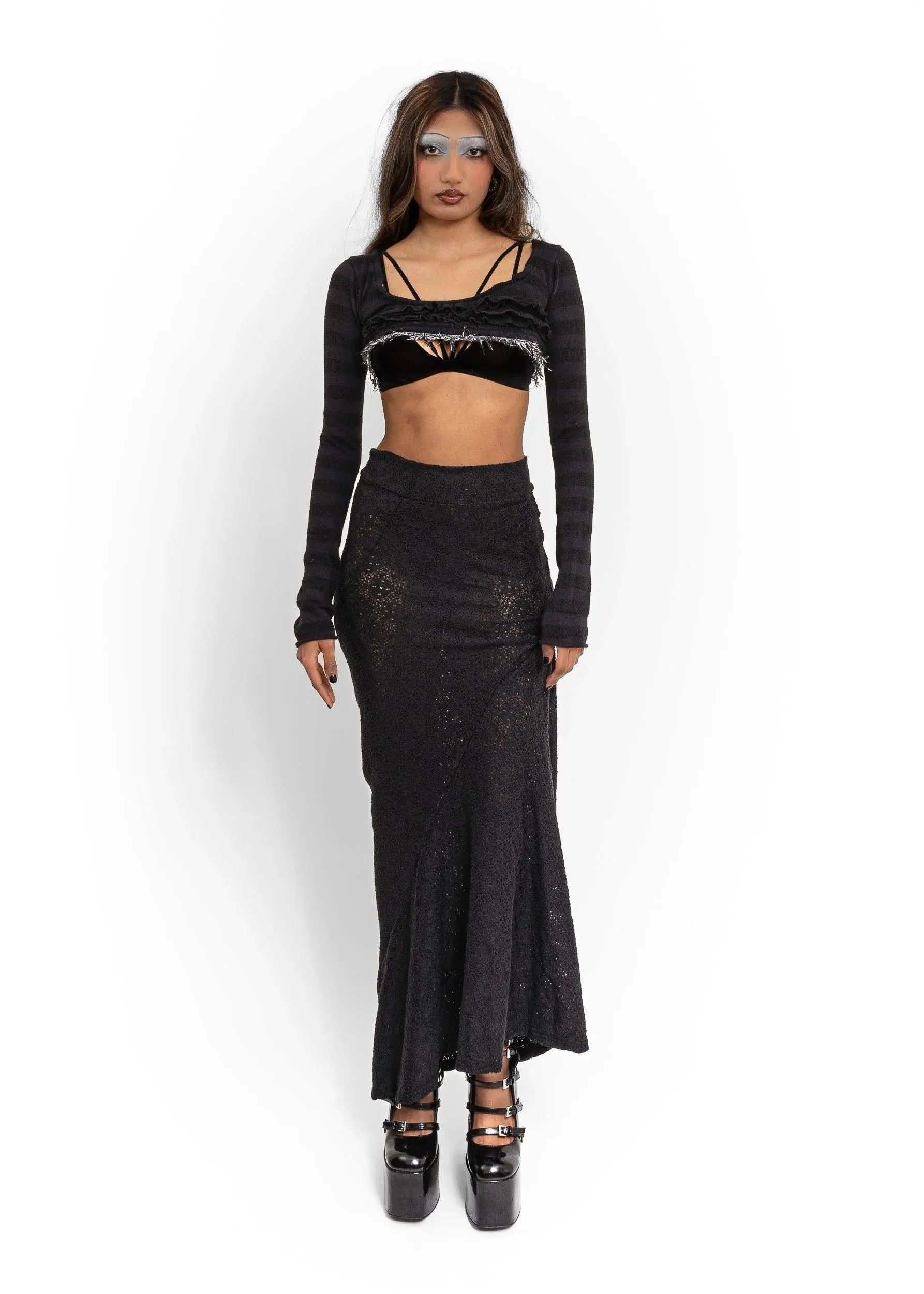 Wabi maxi skirt- black lace