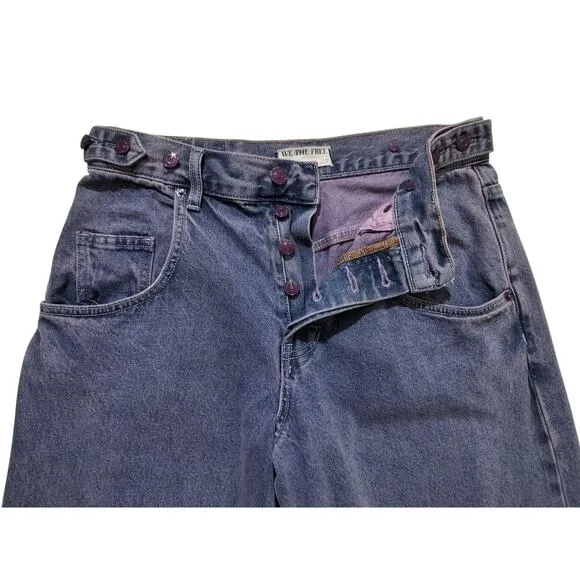 We the free electric feels dropped wide leg light purple jeans size 25