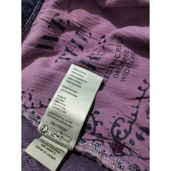 We the free electric feels dropped wide leg light purple jeans size 25