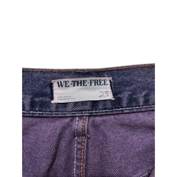 We the free electric feels dropped wide leg light purple jeans size 25