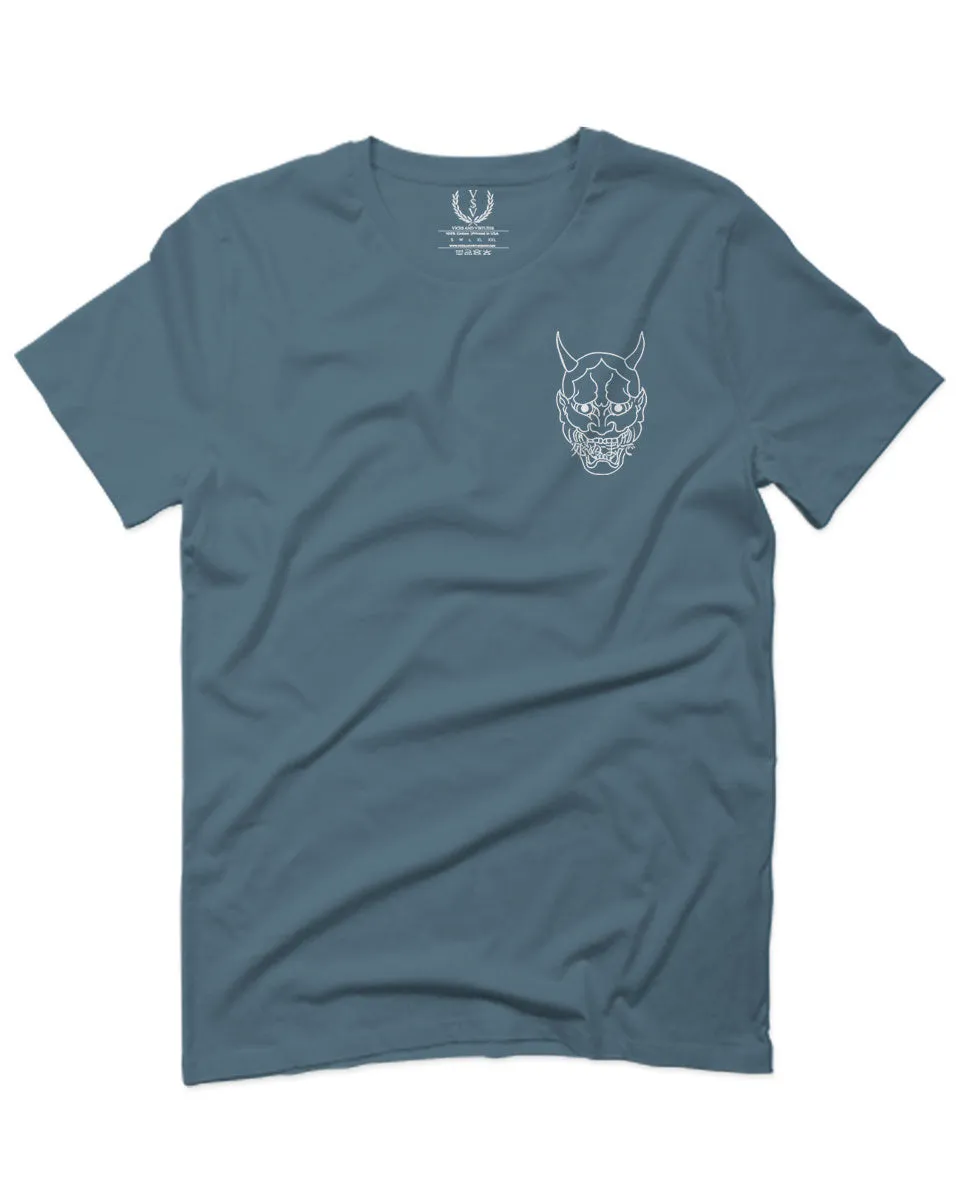 White Demon Hannya Graphic Traditional Japanese Till Death Vibes Anime For men T Shirt
