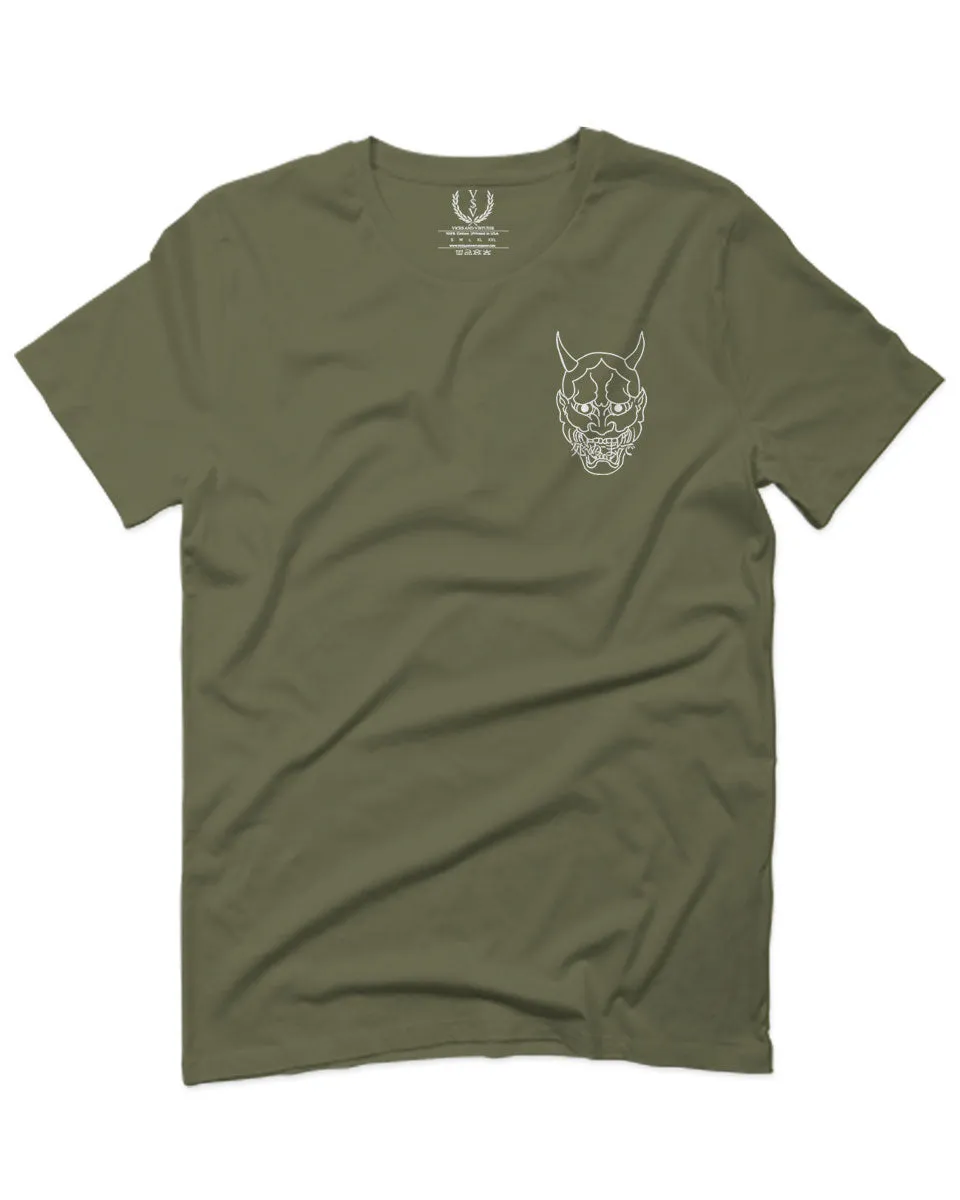 White Demon Hannya Graphic Traditional Japanese Till Death Vibes Anime For men T Shirt