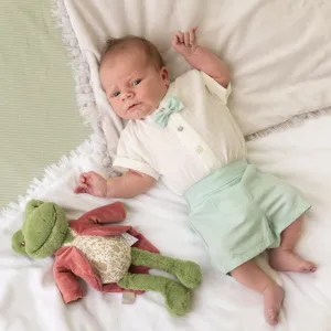 White Smart Shirt & Mint Shorts Set
