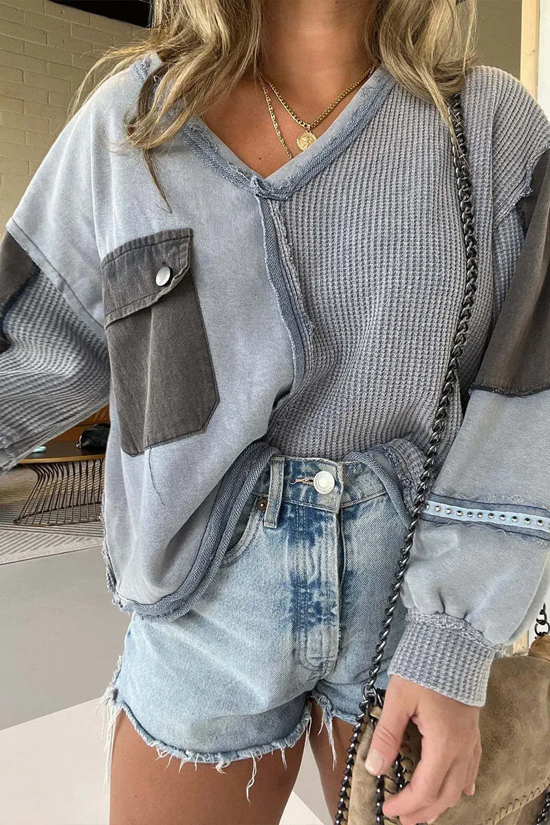 WI0231 Denim Mixed Sweatshirt