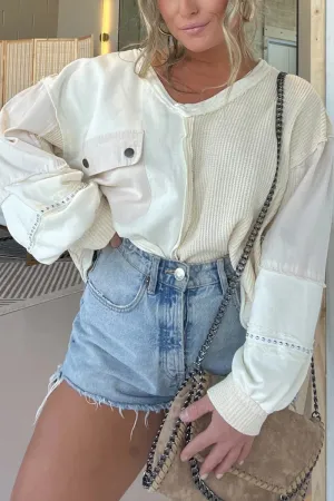 WI0231 Denim Mixed Sweatshirt