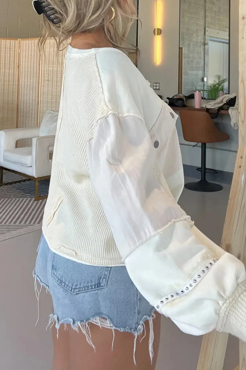 WI0231 Denim Mixed Sweatshirt