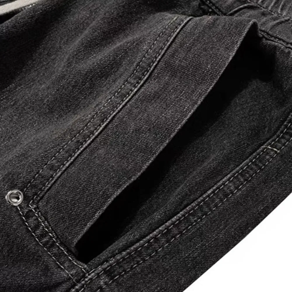 Wide Leg Multi-Pocket Straight Leg Loose Jeans