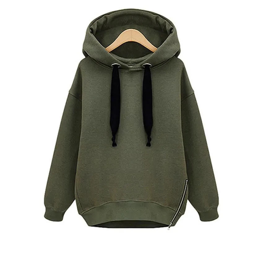 Women Cotton Loose Hooded Jacket Thicken Velvet Long Sleeve Sweatshirt Fashion Style Hoodies M-4XL