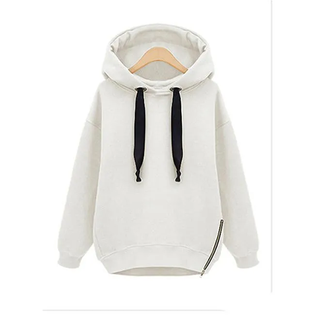 Women Cotton Loose Hooded Jacket Thicken Velvet Long Sleeve Sweatshirt Fashion Style Hoodies M-4XL