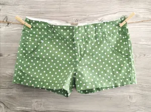 WOMENS SIZE 7 or TEEN GIRL - ROXY, Green & White Cotton Shorts EUC B17