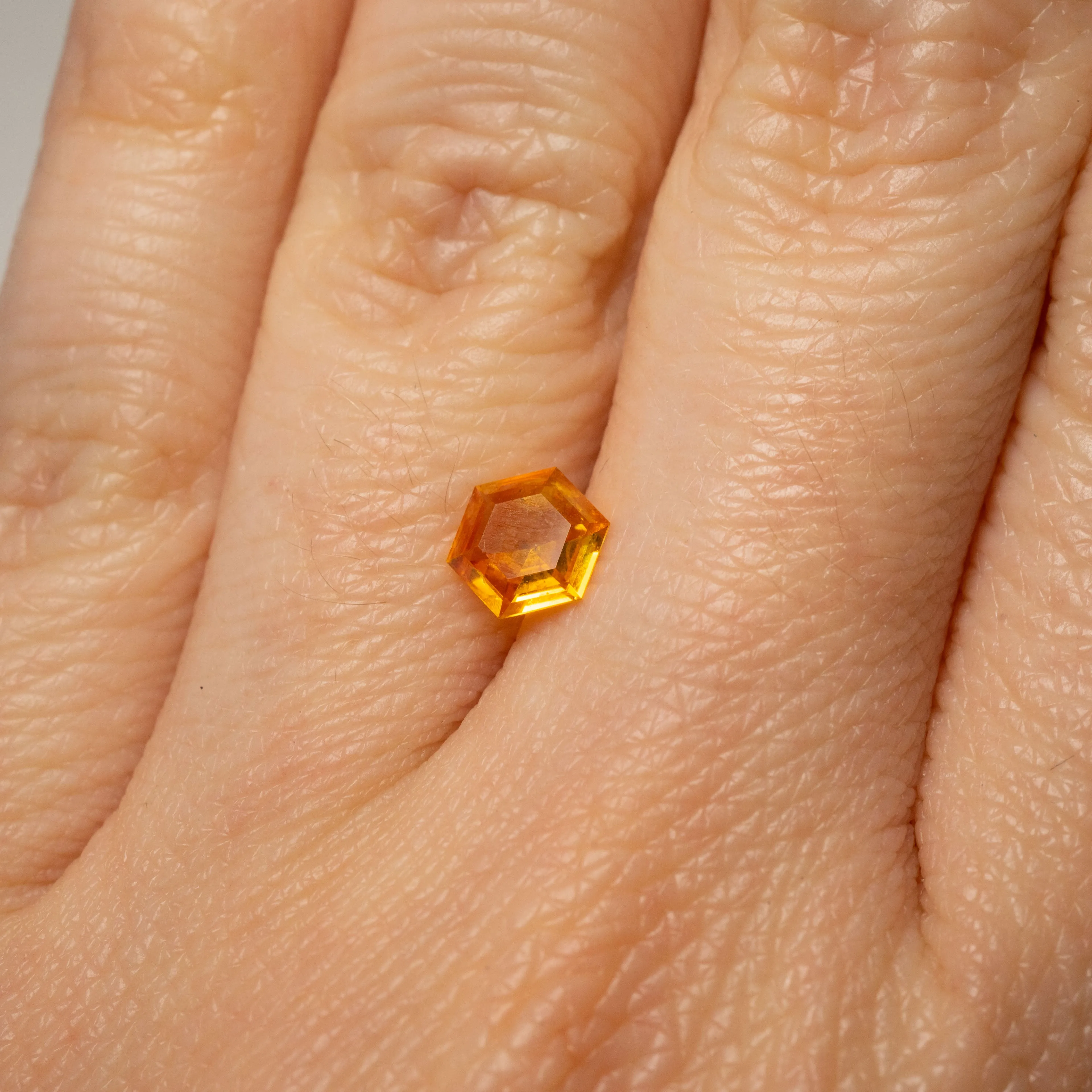 Yellow Hexagonal Step Cut Sapphire| 0.76ct | Montana Origin, Unheated