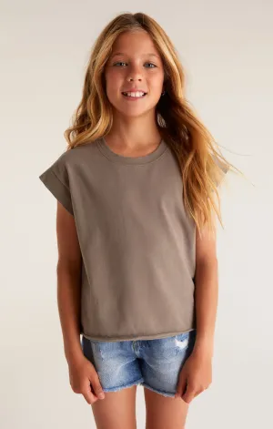 Z Supply Girls Cyler Jersey Tee - Moss Grey