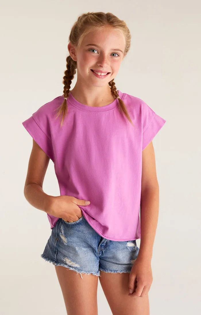 Z Supply Girls Cyler Jersey Tee - Wild Dahlia