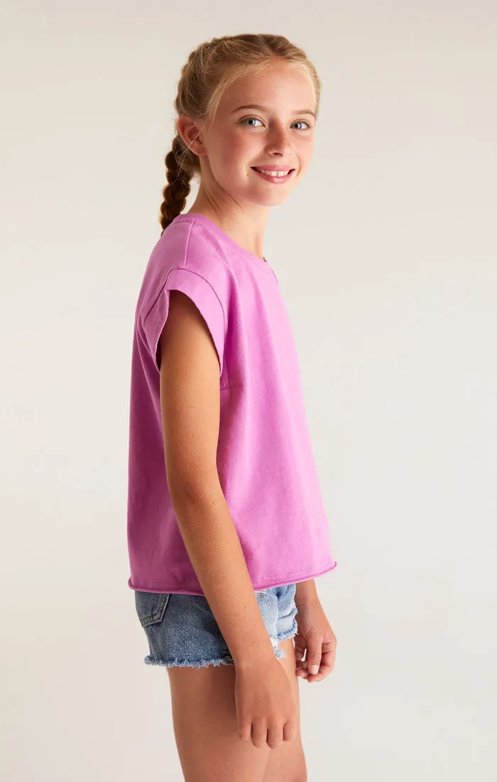 Z Supply Girls Cyler Jersey Tee - Wild Dahlia