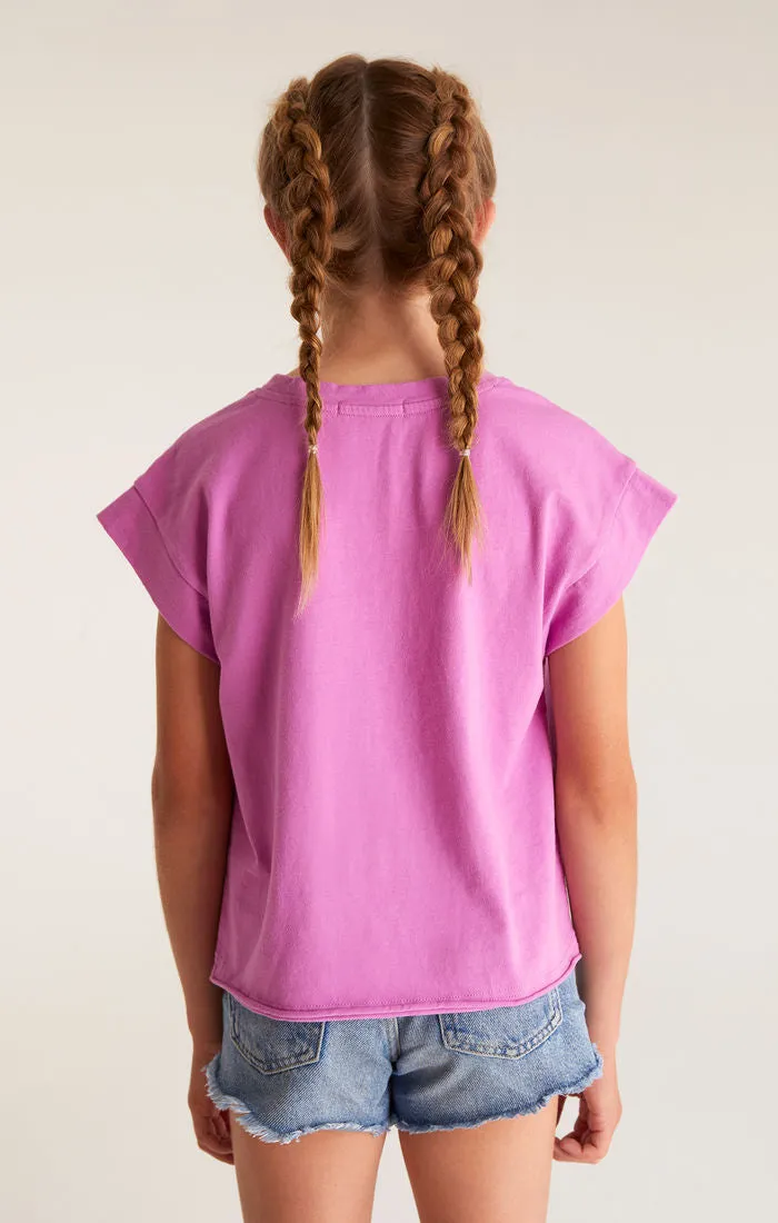 Z Supply Girls Cyler Jersey Tee - Wild Dahlia